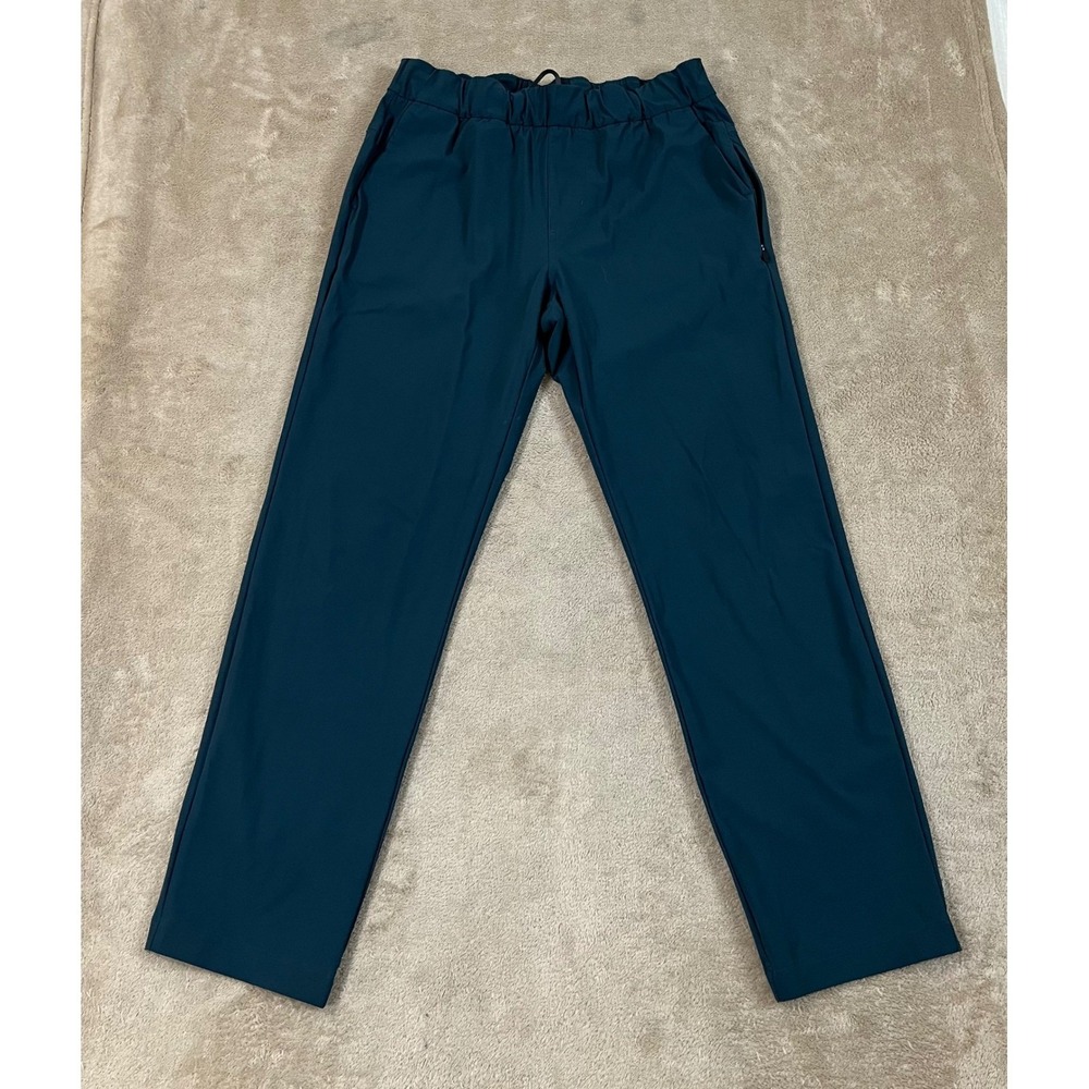 Vuori Miles Ankle Pants Women's Small Teal Blue Woven Track Comfort Athletic EUC